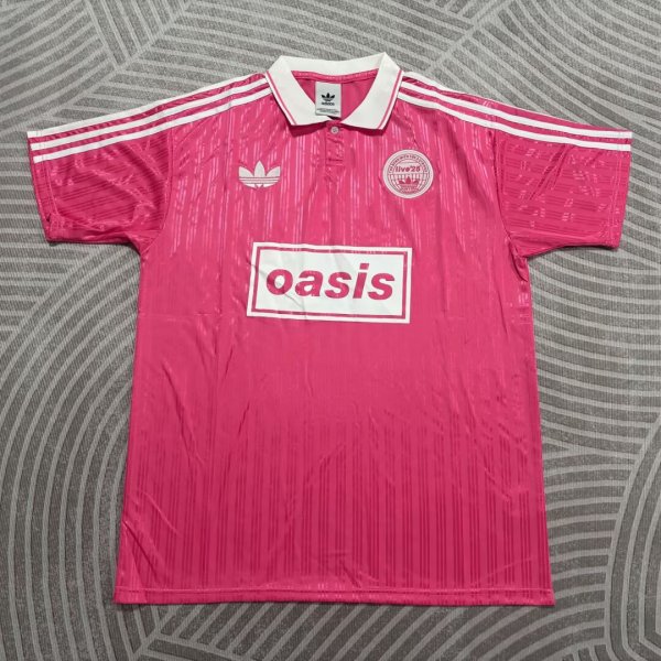 25/26 Adidas Clover classic POLO Rose Pink Fans Retro 1:1 Quality  Soccer Jersey