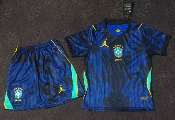 26/27(2026) Brazil Away Kids 1:1 Quality Soccer Jersey 正确版