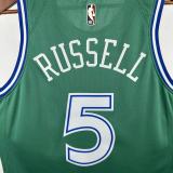 2026 Dallas Mavericks Retro Green #5 Russell 1:1 Quality NBA Jersey