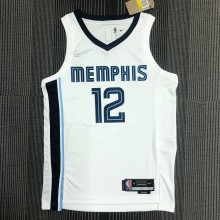 Memphis Grizzlies White #12 MORANT 1:1 Quality NBA Jerseys 75 Year