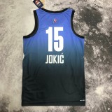 2023  Denver Nuggets ALL-STAR Blue #15 JOKIC  1:1 Quality NBA Jersey