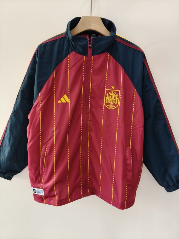 26/27 (2026) Spain Windbreaker Sets With Pants Red 1:1 Quality Soccer Jersey（一套，含裤子）