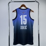 2023  Denver Nuggets ALL-STAR Blue #15 JOKIC  1:1 Quality NBA Jersey