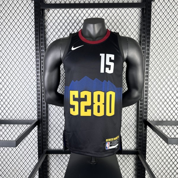 2024 Nuggets Black City Edition #15 JOKIC  1:1 Quality NBA Jersey