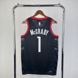 2024  Houston Rockets Black #1 MCGRADY  1:1 Quality NBA Jersey