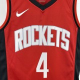 2023  Houston Rockets Away Red #4 GREEN  1:1 Quality NBA Jersey