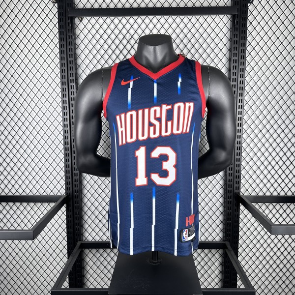 2023  Houston Rockets City Edition Blue 13 HARDEN   1:1 Quality NBA Jersey