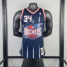 1996/1997  Houston Rockets Retro Blue #34 OLAJUWON 1:1 Quality NBA Jersey