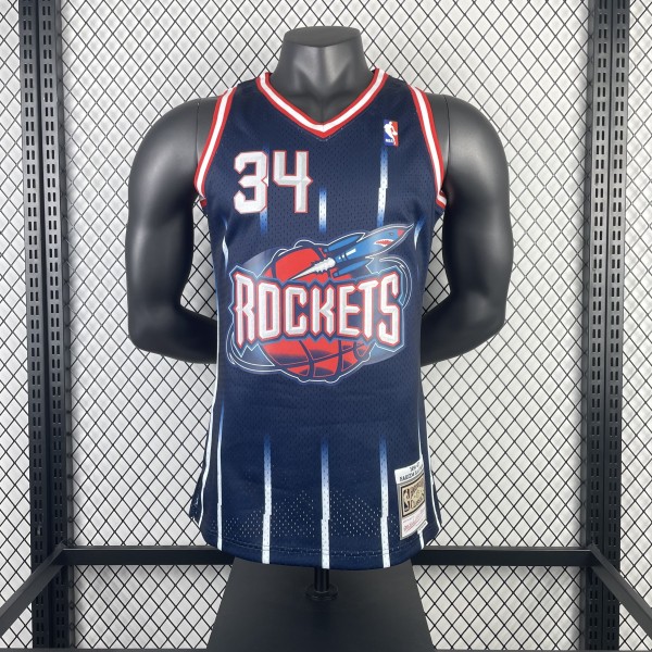 1996/1997  Houston Rockets Retro Blue #34 OLAJUWON 1:1 Quality NBA Jersey