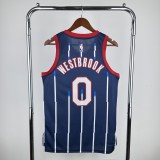 2023  Houston Rockets City Edition Blue #0 WESTBROOK   1:1 Quality NBA Jersey