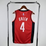 2023  Houston Rockets Away Red #4 GREEN  1:1 Quality NBA Jersey