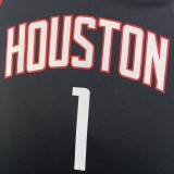 2024  Houston Rockets Black #1 MCGRADY  1:1 Quality NBA Jersey
