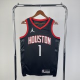2024  Houston Rockets Black #1 MCGRADY  1:1 Quality NBA Jersey
