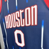 2023  Houston Rockets City Edition Blue #0 WESTBROOK   1:1 Quality NBA Jersey