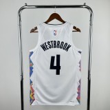 2025  Denver Nuggets White #4 Westbrook 1:1 Quality NBA Jersey