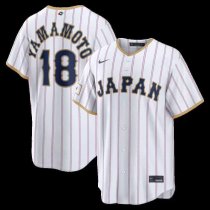 MLB JAPAN White #18 YAMAMOTO 1:1 Quality Baseball Jerseys World Cup