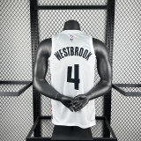 2025  Denver Nuggets White #4 Westbrook 1:1 Quality NBA Jersey