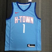 2021 Houston Rockets City Edition Blue #1 MCGRADY   1:1 Quality NBA Jersey