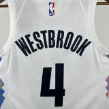 2025  Denver Nuggets White #4 Westbrook 1:1 Quality NBA Jersey
