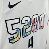 2025  Denver Nuggets White #4 Westbrook 1:1 Quality NBA Jersey