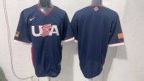 MLB USA Blue 1:1 Quality Baseball Jerseys World Cup
