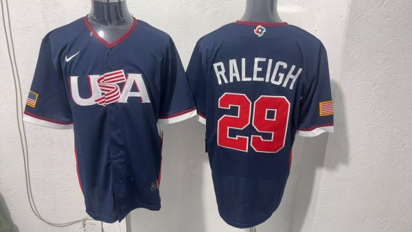 MLB USA Blue #29 RALEIGH   1:1 Quality Baseball Jerseys World Cup