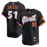MLB Giant City Edition Black J.H.LEE #51 1:1 Quality Baseball Jerseys