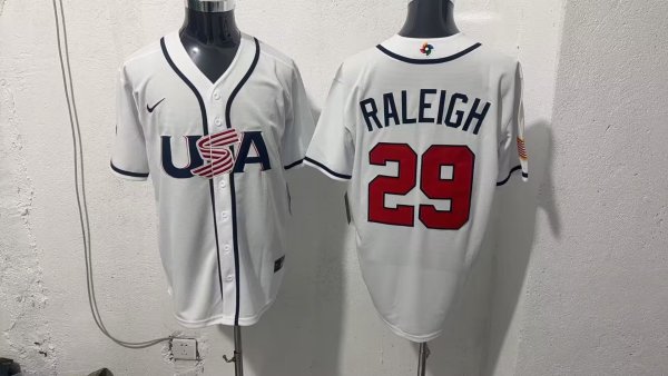 MLB USA White  #29 RALEIGH  1:1 Quality Baseball Jerseys World Cup