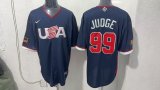 MLB USA Blue #99 JUDGE  1:1 Quality Baseball Jerseys World Cup