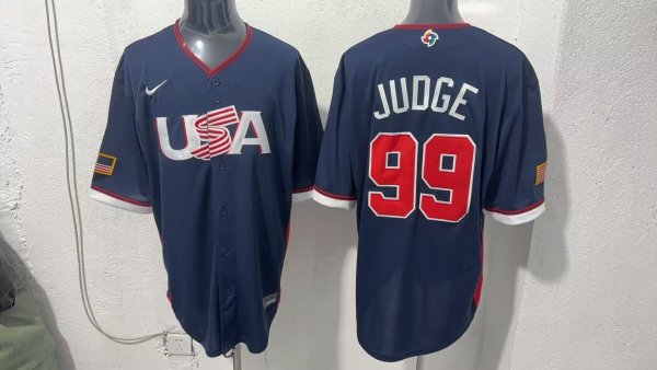 MLB USA Blue #99 JUDGE  1:1 Quality Baseball Jerseys World Cup