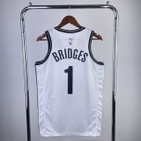 2023 Brooklyn Nets White #1 BRIDGES   1:1 Quality NBA Season Jerseys