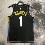 Brooklyn Nets graffiti Black #1 BRIDGES  1:1 Quality NBA Season Jerseys