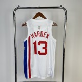 2023  Brooklyn Nets Retro White #13 HARDEN  1:1 Quality NBA Season Jerseys