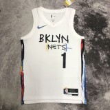 2023  Brooklyn Nets City Edition White #1 BRIDGES  1:1 Quality NBA Season Jerseys
