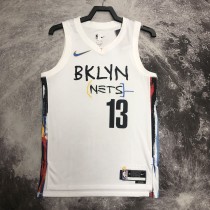 2023  Brooklyn Nets  City Edition White #13 HARDEN  1:1 Quality NBA Season Jerseys