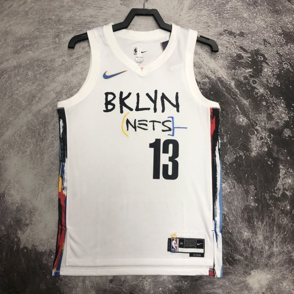 2023  Brooklyn Nets  City Edition White #13 HARDEN  1:1 Quality NBA Season Jerseys