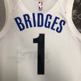2023  Brooklyn Nets City Edition White #1 BRIDGES  1:1 Quality NBA Season Jerseys