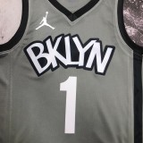 2023  Brooklyn Nets Grey #1 BRIDGES   1:1 Quality NBA Season Jerseys