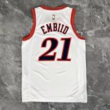 2026  Philadelphia 76ers Retro White  #21 EMBIID   1:1 Quality NBA Season Jerseys