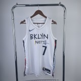 2023  Brooklyn Nets  City Edition White #7 DURANT   1:1 Quality NBA Season Jerseys