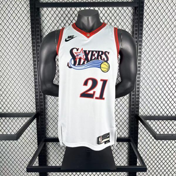 2026  Philadelphia 76ers Retro White  #21 EMBIID   1:1 Quality NBA Season Jerseys