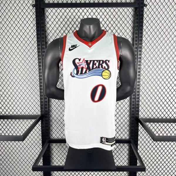 2026  Philadelphia 76ers Retro White  #0 MAXEY   1:1 Quality NBA Season Jerseys