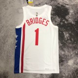 2023  Brooklyn Nets  Retro White #1 BRIDGES  1:1 Quality NBA Season Jerseys