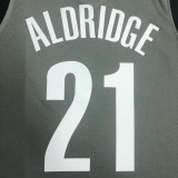 Brooklyn Nets Grey #21 ALDRIDGE 1:1 Quality NBA Season Jerseys 75 Year
