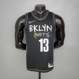 2021  Brooklyn Nets City Edition graffiti Black  #13 HARDEN 1:1 Quality NBA Season Jerseys