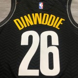 2021  Brooklyn Nets City Edition graffiti Black #26 DINWDDIE  1:1 Quality NBA Season Jerseys