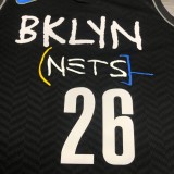 2021  Brooklyn Nets City Edition graffiti Black #26 DINWDDIE  1:1 Quality NBA Season Jerseys