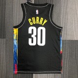 2021  Brooklyn Nets City Edition graffiti Black #30 CURRY  1:1 Quality NBA Season Jerseys