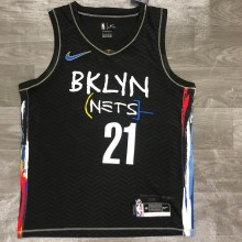 2021  Brooklyn Nets City Edition graffiti Black #21 ALDRIDGE   1:1 Quality NBA Season Jerseys