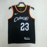 2021  Cleveland Cavaliers Black City Edition 23 James round neck  1:1 Quality NBA Season Jerseys